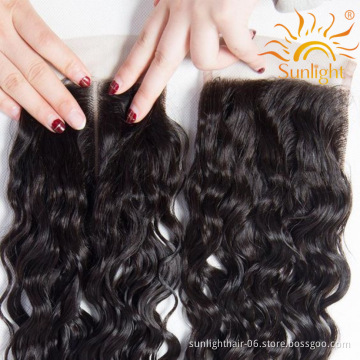 Sunlight free Part Human Water Wave And 10a Mink Hd Frontal Virgin Hair Bundles With Lace Closure